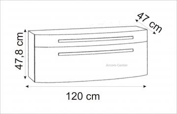 Marlin Bad 3100 - Scala Waschtischunterschrank 120 cm mit 2 Auszügen