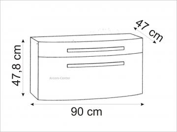 Marlin Bad 3100 - Scala Waschtischunterschrank 90 cm mit 2 Auszügen