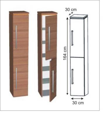Puris Cool Line Hochschrank 2 Türen 30 cm | Maßvariabel