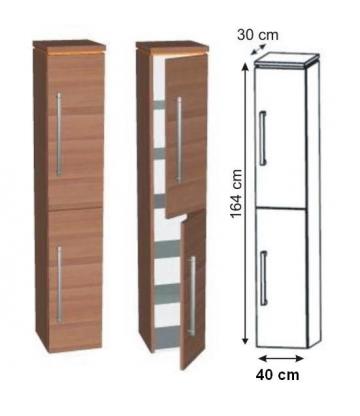 Puris Cool Line Hochschrank 2 Türen 40 cm | Maßvariabel