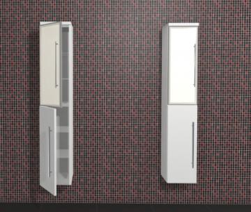Puris Star Line Badmöbel Hochschrank + 2 Türen + Glastür 30 cm | Maßvariabel
